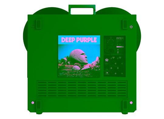 Revox B77 MK III Stereo Tape Recorder Tonbandmaschine – Deep Purple Limited Edition Rückansicht Rear View mit Anschlüssen und Deep Purple SPLAT! Artwork